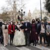 Representantes de entes festeros, el alcalde y las concejalas de Fiestas y Cultura asisten a la mascletà en Valencia