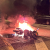 Detenido por quemar una motocicleta