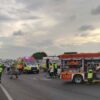 Las imágenes del accidente en la A7 con 8 hombres heridos