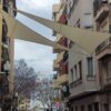 Parte de los toldos-vela que iban a instalarse en la calle Major del Pla se pondrán en Major de la Vila