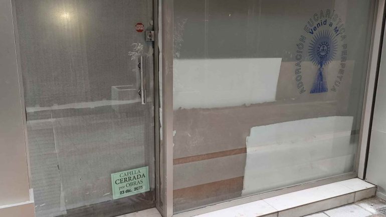 La Capilla de la Adoración Perpetua permanece cerrada por obras en el edificio donde se ubica
