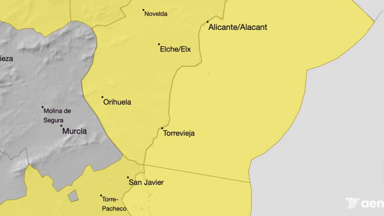 Alerta amarilla hasta este miércoles a primera hora de la tarde