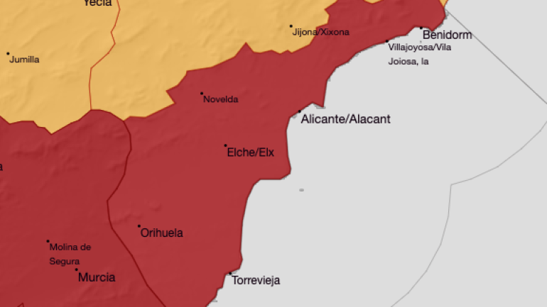 Nivel rojo este jueves por temperaturas que pueden llegar a los 42 grados