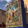 Recta final de las Fiestas 2026. Tapiz floral en la plaza del Congreso Eucarísico y toldo en la basílica de Santa María