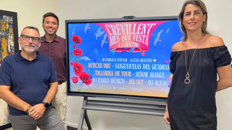 Crevillent. Duncan Dhu, Sanguijuelas del Guadiana, Señor Aliaga y Tallarina On Tour, en las Fiestas 2026